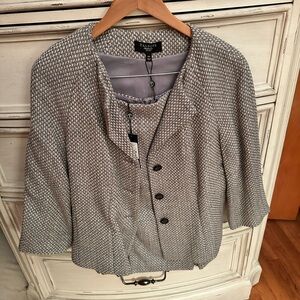 Talbots Textured Gray Women's Blazer and Skirt Set